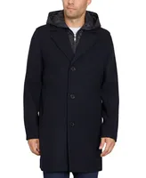 Sam Edelman Men's Single Breasted Coat with Quilted Bib
