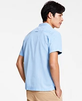 Sun + Stone Men's Blake Linen Chambray Short Sleeve Button-Front Shirt, Created for Macy's