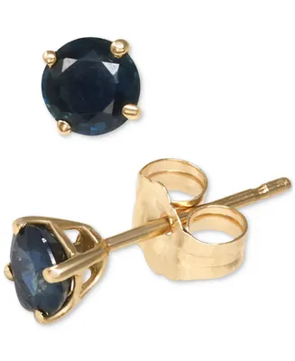 Sapphire Round Solitaire Stud Earrings (5/8 ct. t.w.) in 14k Gold
