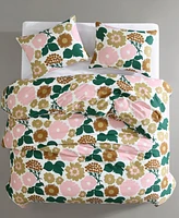 Closeout! Marimekko Pieni Kukkatori Cotton 3 Piece Duvet Cover Set