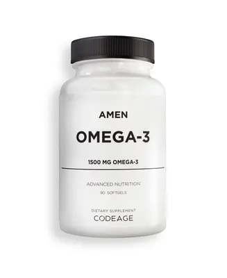Amen Omega-3 Supplement, Epa Dha Fatty Acids Fish Oil Capsules, Brain Health, Cognition, 90 Softgels