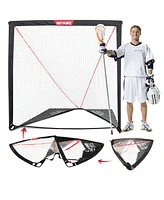 Net Playz Backyard Lacrosse Goal, Kids Backyard Training, Practice Exercise Portable Lacrosse Net, Equipment Gear, 4' x 4'