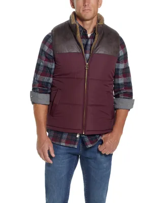 Weatherproof Vintage Men's Sherpa Lined with Faux Leather Detailing Vest