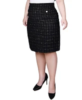 Ny Collection Plus Slim Double Knit Skirt