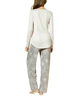 Hue Women's Skaters Bouquet Long-Sleeve T-Shirt and Pajama Pants Set