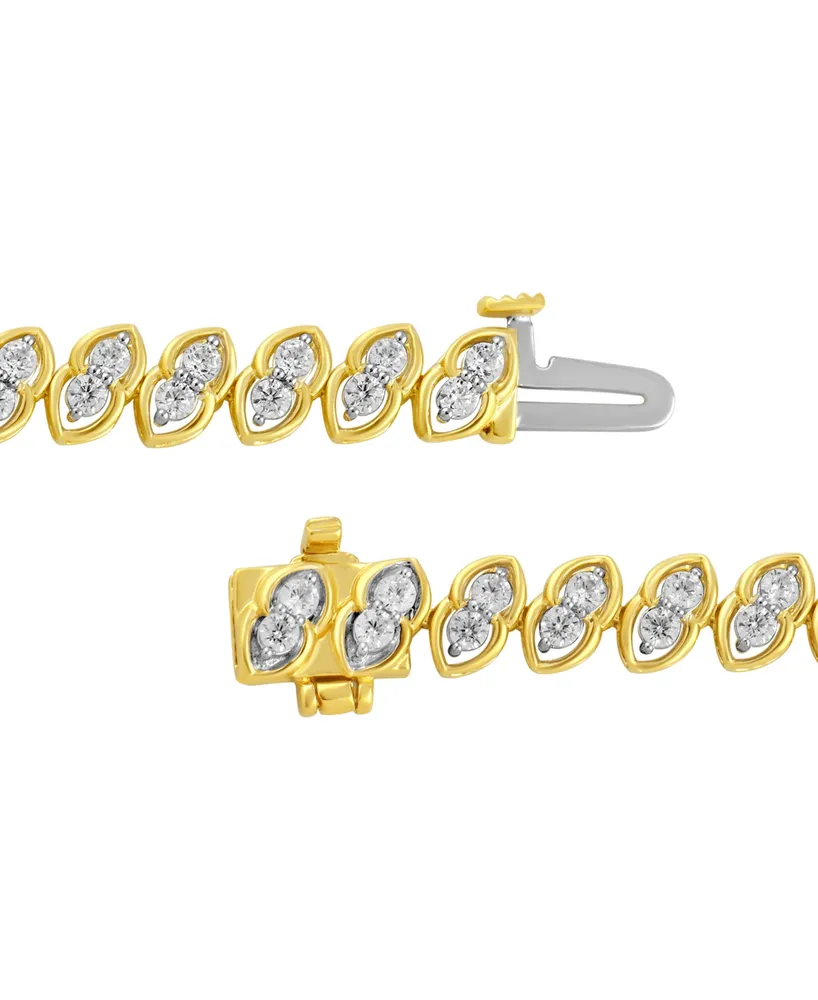 Diamond Two-Stone Link Bracelet (2 ct. t.w.) in 10k Gold