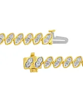 Diamond Two-Stone Link Bracelet (2 ct. t.w.) in 10k Gold