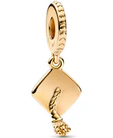 Pandora 14k Gold-Plated Unique Metal Blend Graduation Cap Dangle Charm