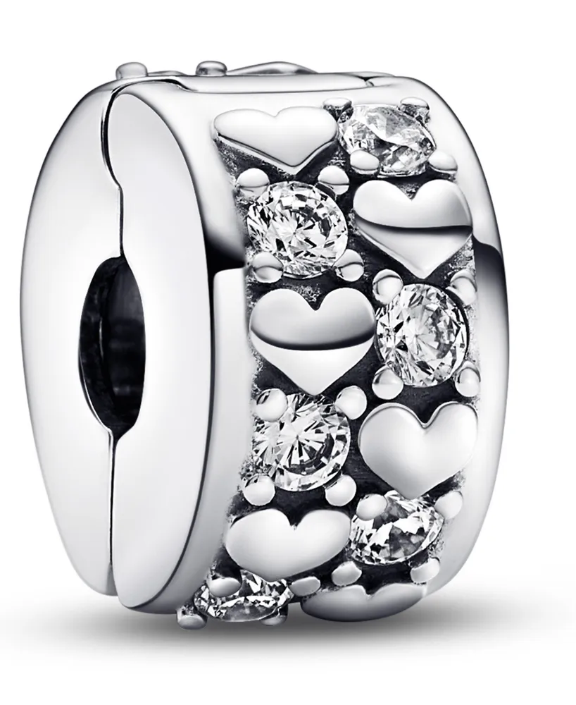 Pandora Cubic Zirconia Infinite Hearts Sparkling Clip Charm