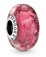 Pandora Sterling Silver Wavy Fancy Pink Murano Glass Charm