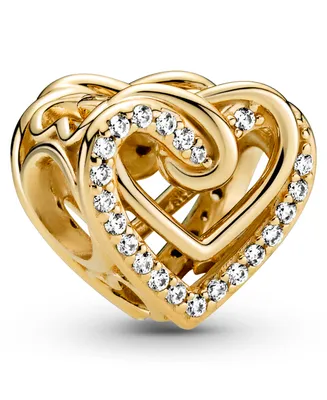 Pandora Cubic Zirconia Sparkling Entwined Hearts Charm