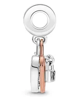 Pandora Cubic Zirconia Heart Padlock Double Dangle Charm