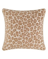 Rose Tree Haylie Leopard Woven Decorative Pillow, 20" x 20"