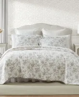 Laura Ashley Walled Garden Cotton Reversible -Piece Quilt Set