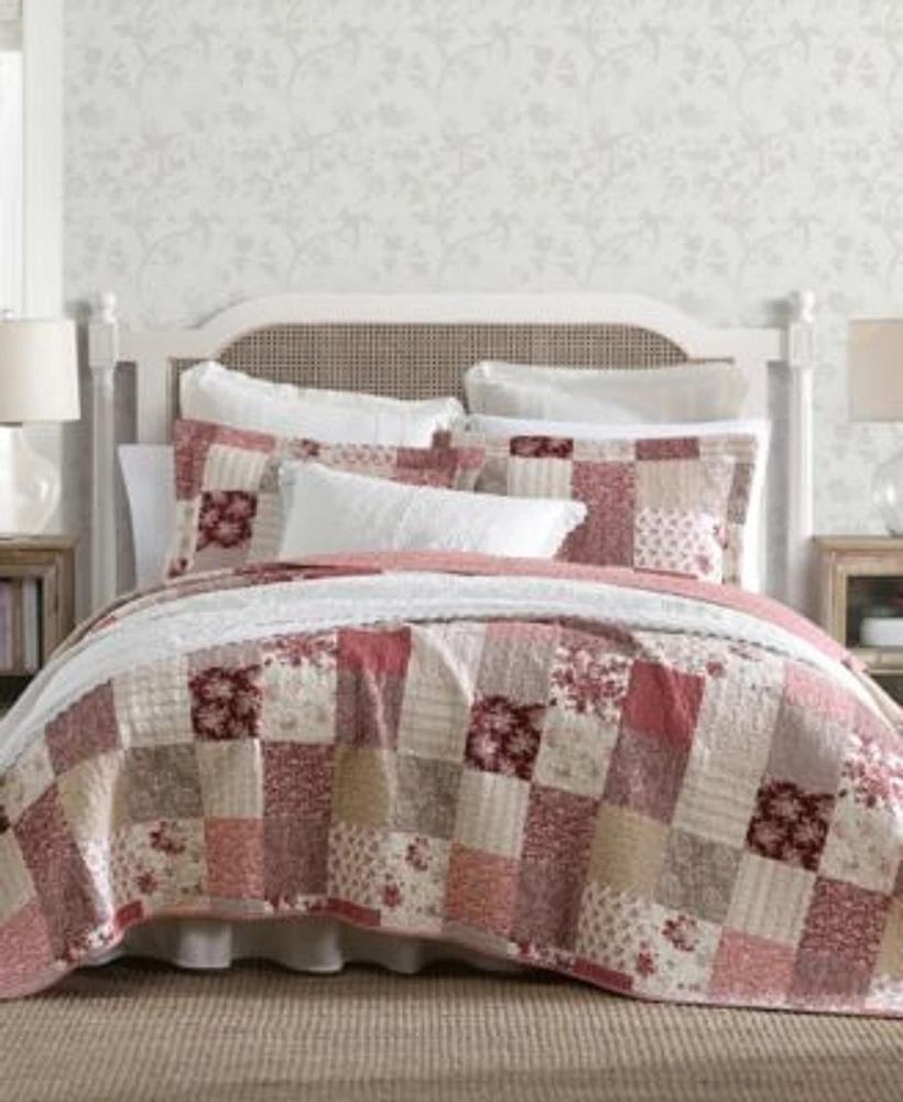 Laura Ashley Celina Patchwork Cotton Reversible Quilt Set