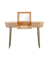 Tov Furniture 1 Piece Maple with Folding Mirror Vanity Desk