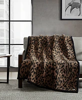 Kenneth Cole Reaction Hudson Leopard Sherpa Throw, 60" x 50"