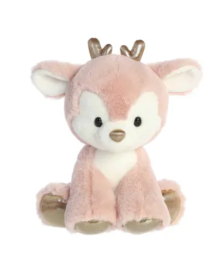 Aurora Large Dashing Reindeer Holiday Festive Plush Toy Rose Gold 13"
