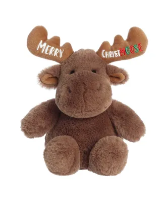 Aurora Medium Merry Christmoose Just Sayin' Festive Plush Toy Brown 7.5"