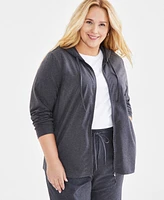 Style & Co Plus Zip-Up Hooded Sweatshirt, Created for Macy's