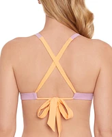 Salt + Cove Juniors' Contrast-Trim Triangle Bikini Top, Created for Macy's