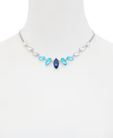 Guess Silver-Tone Mixed Color Stone Statement Necklace, 16" + 2" extender