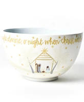 Coton Colors Brown Skin O Holy Night Scene 9" Footed Bowl