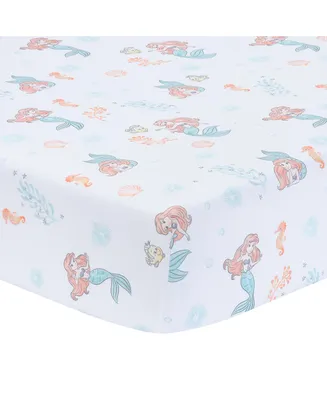 Bedtime Originals Disney Baby The Little Mermaid White Fitted Crib Sheet - Ariel