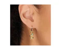 Women's 14K Gold Plated Earrings Snake Hoops