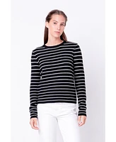 Women's Round-neck Striped Sweater