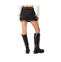 Women's Scarlett washed denim mini skirt