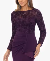 Xscape Women's Long-Sleeve Lace Top Dress