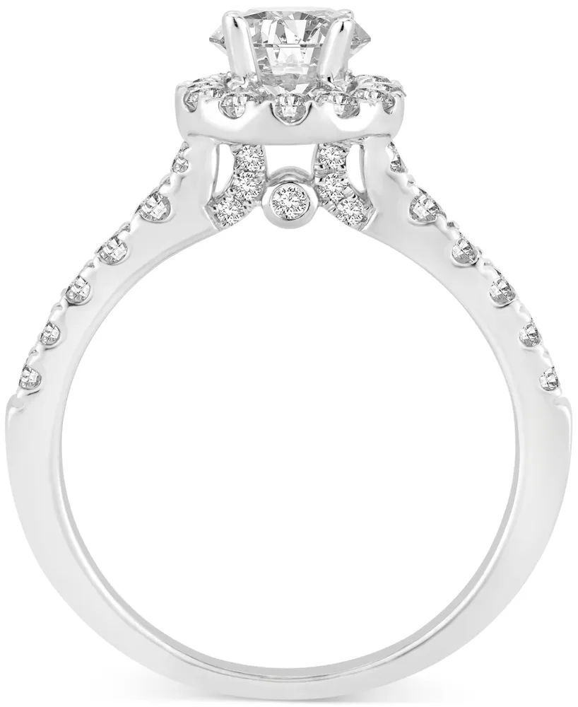Diamond Halo Engagement Ring (1-1/6 ct. t.w.) in 14k White Gold