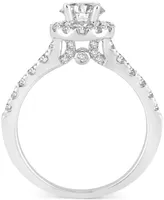 Diamond Halo Engagement Ring (1-1/6 ct. t.w.) in 14k White Gold