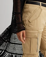 Lauren Ralph Petite Sateen Cargo Ankle Pants