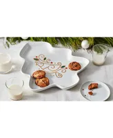 Le Creuset Stoneware Noel Partridge in a Pear Tree Platter 14 in.