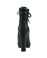 Guess Women's Tanisa Heeled Lace-Up Platform Hikers Booties