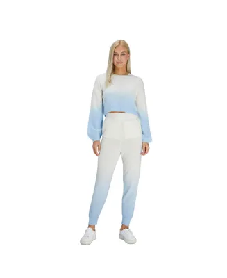 Bellemere Women's Polar Bear Gradient Cashmere Cropped Sweater and Pants Set