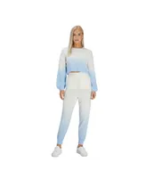 Bellemere Women's Polar Bear Gradient Cashmere Cropped Sweater and Pants Set