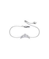 LuvMyJewelry Starry Cascade Design Sterling Silver Diamond Tiara Women Bracelet