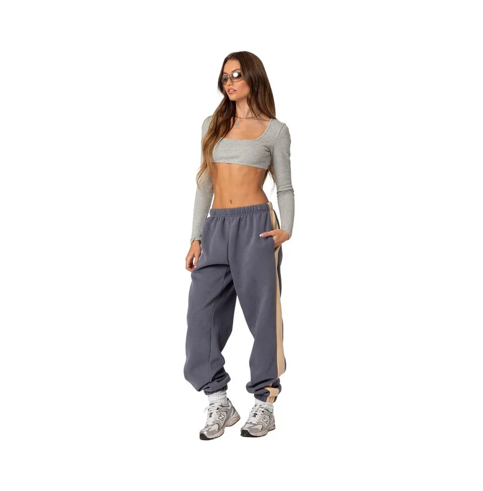 Women's Routine ribbed crop top - Gray