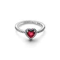 Pandora Crystal Stone Timeless Elevated Red Heart Ring