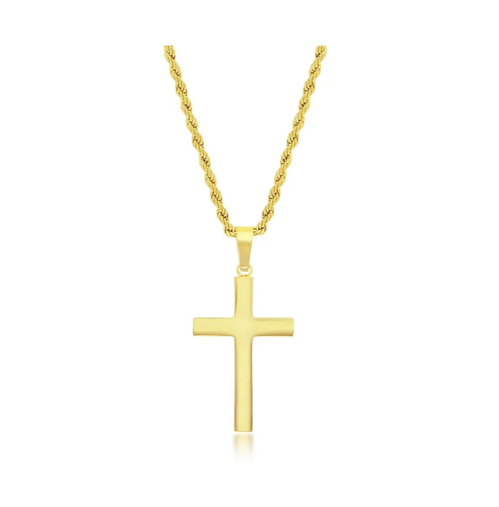 Stainless Steel Polished Cross Necklace