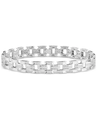 Men's Diamond Open Link Bracelet (1 ct. t.w.) in Sterling Silver