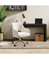 Mid-Century Modern Office Accent Chair with Wheels