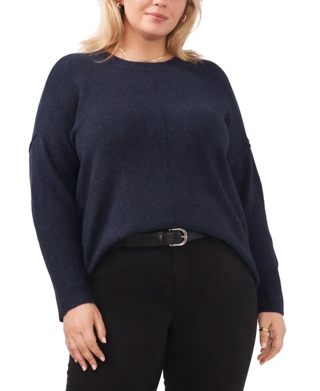 Vince Camuto Cozy Long Sleeve Extend Shoulder Sweater - Macy's