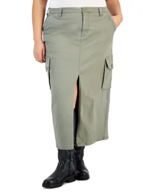 And Now This Plus Size Cargo Maxi Skirt