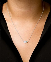 3-Pc. Set Lab-Grown Emerald (1/4 ct. t.w.) & Lab Grown White Sapphire (2-1/6 ct.tw) Pendant Necklace, Matching Ring, & Stud Earrings in Sterling Silve