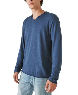 Lucky Brand Men's Men's Venice Burnout Long Sleeve V-neck T-Shirt