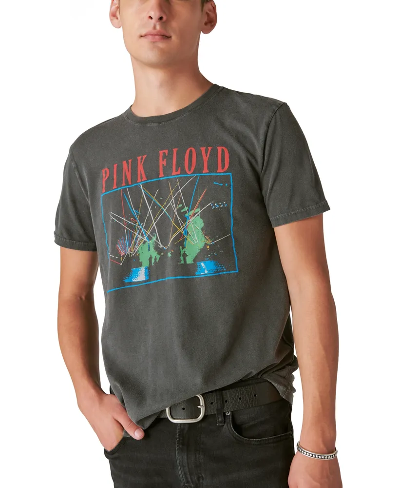 Lucky Brand Men's Pink Floyd Graphic Short Sleeve Crewneck T-Shirt